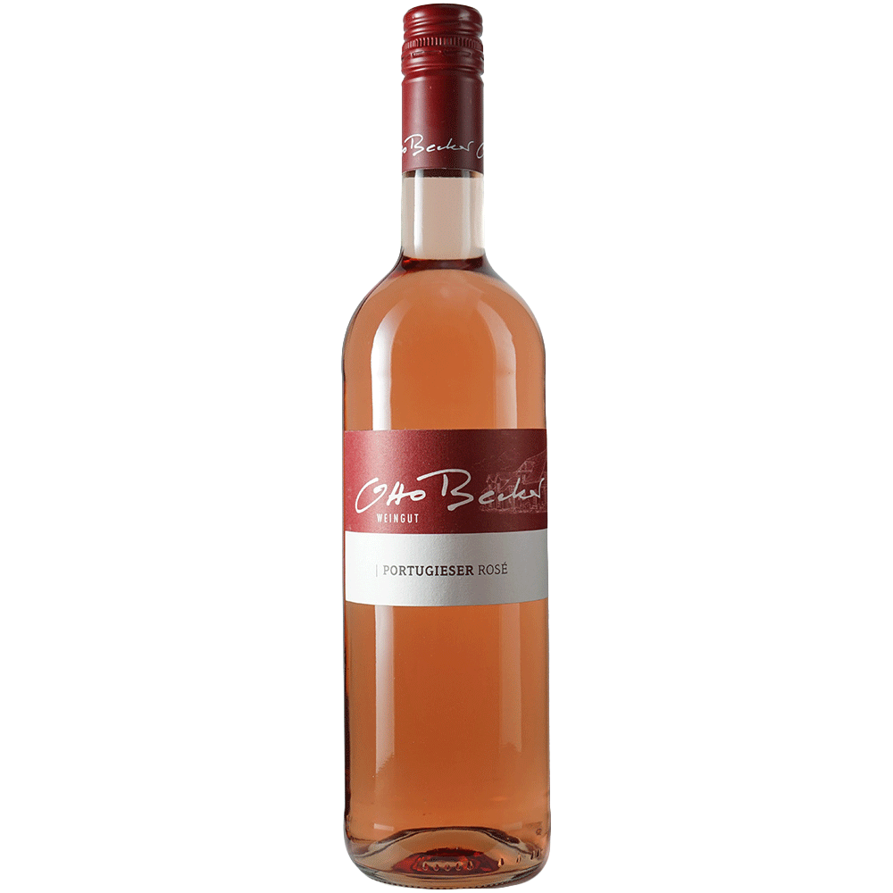 Portugieser Rosé lieblich – Weinflasche vom Weingut Otto Becker aus Ludwigshöhe, Rheinhessen