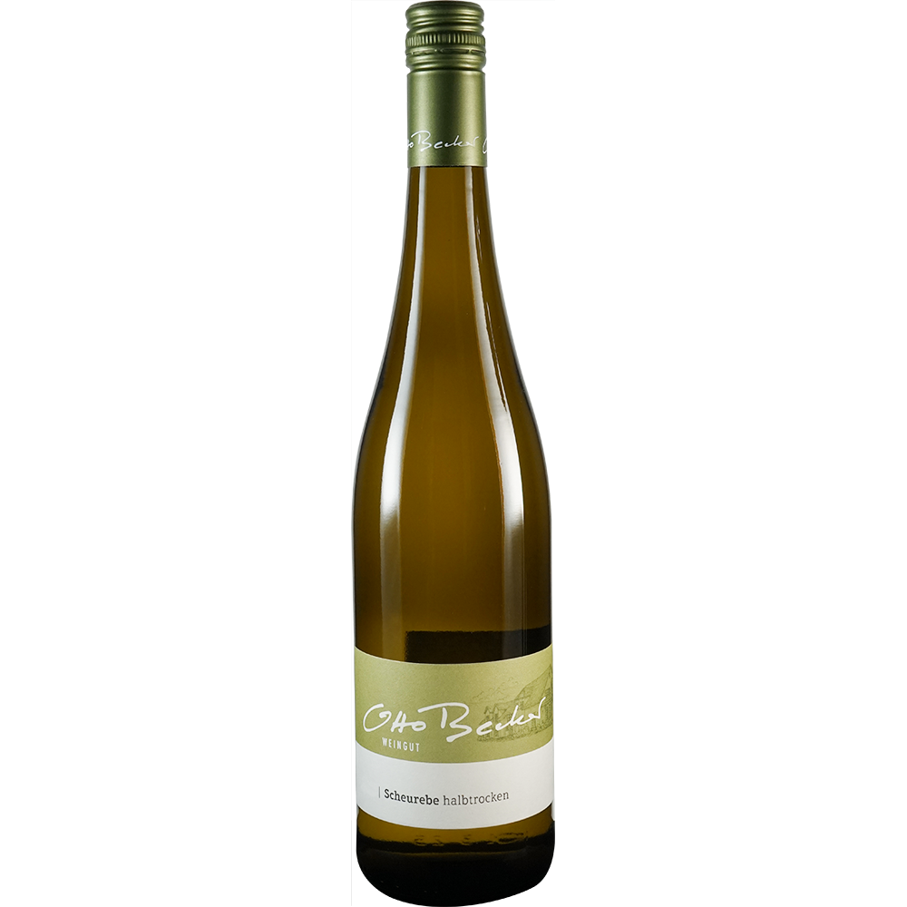 Scheurebe halbtrocken – Weinflasche vom Weingut Otto Becker aus Ludwigshöhe, Rheinhessen